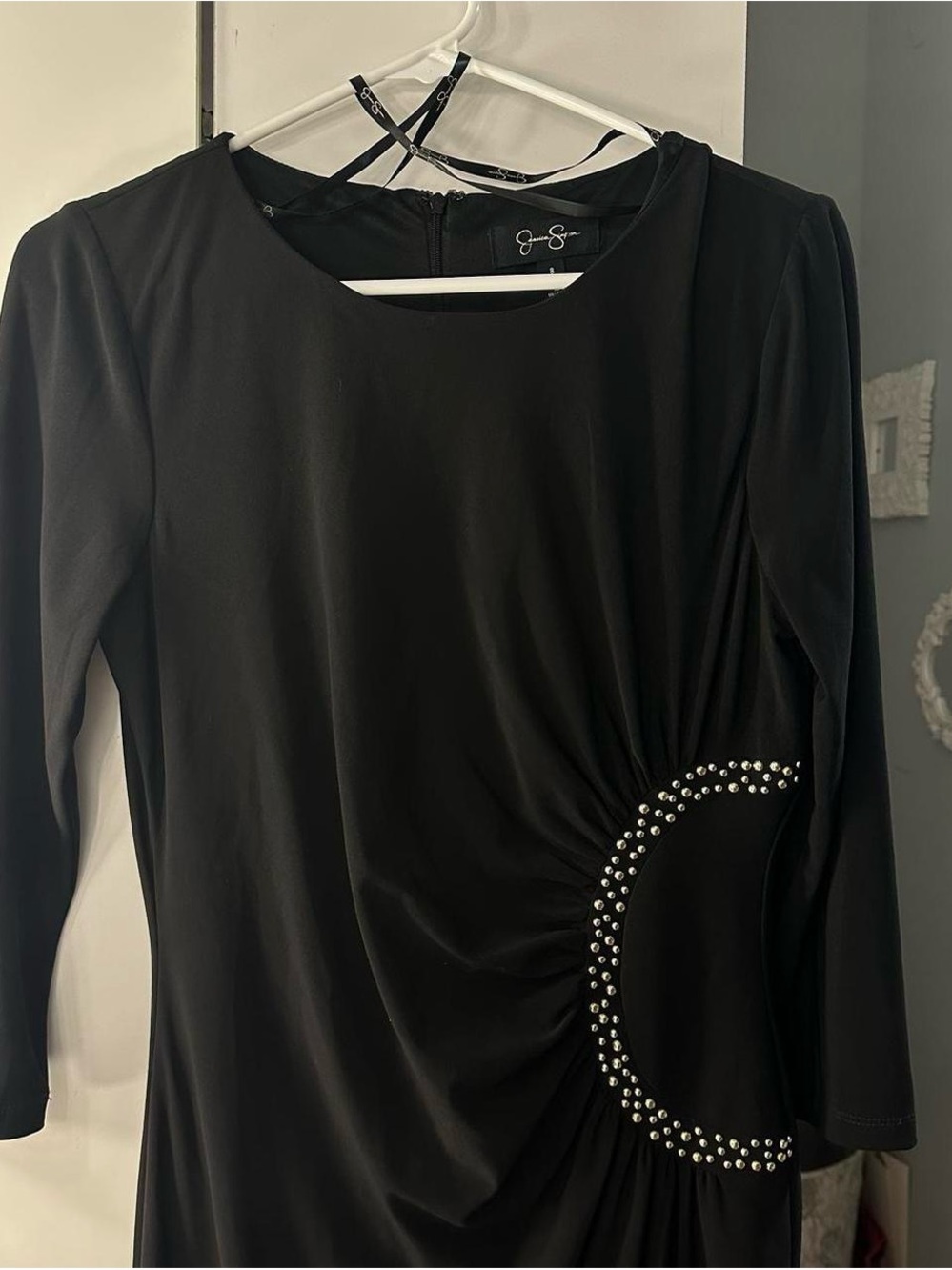 Jessica Simpson Black Dress with Branded Ribbon Straps
